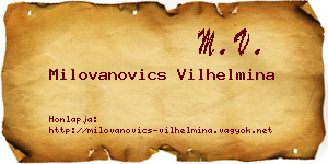 Milovanovics Vilhelmina névjegykártya